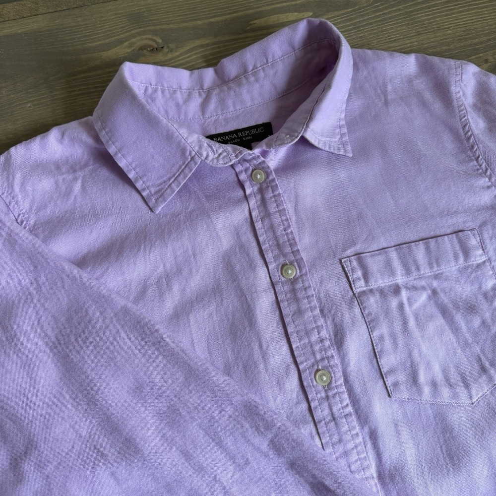 Banana Republic Lilac Button-Down Cotton Shirt